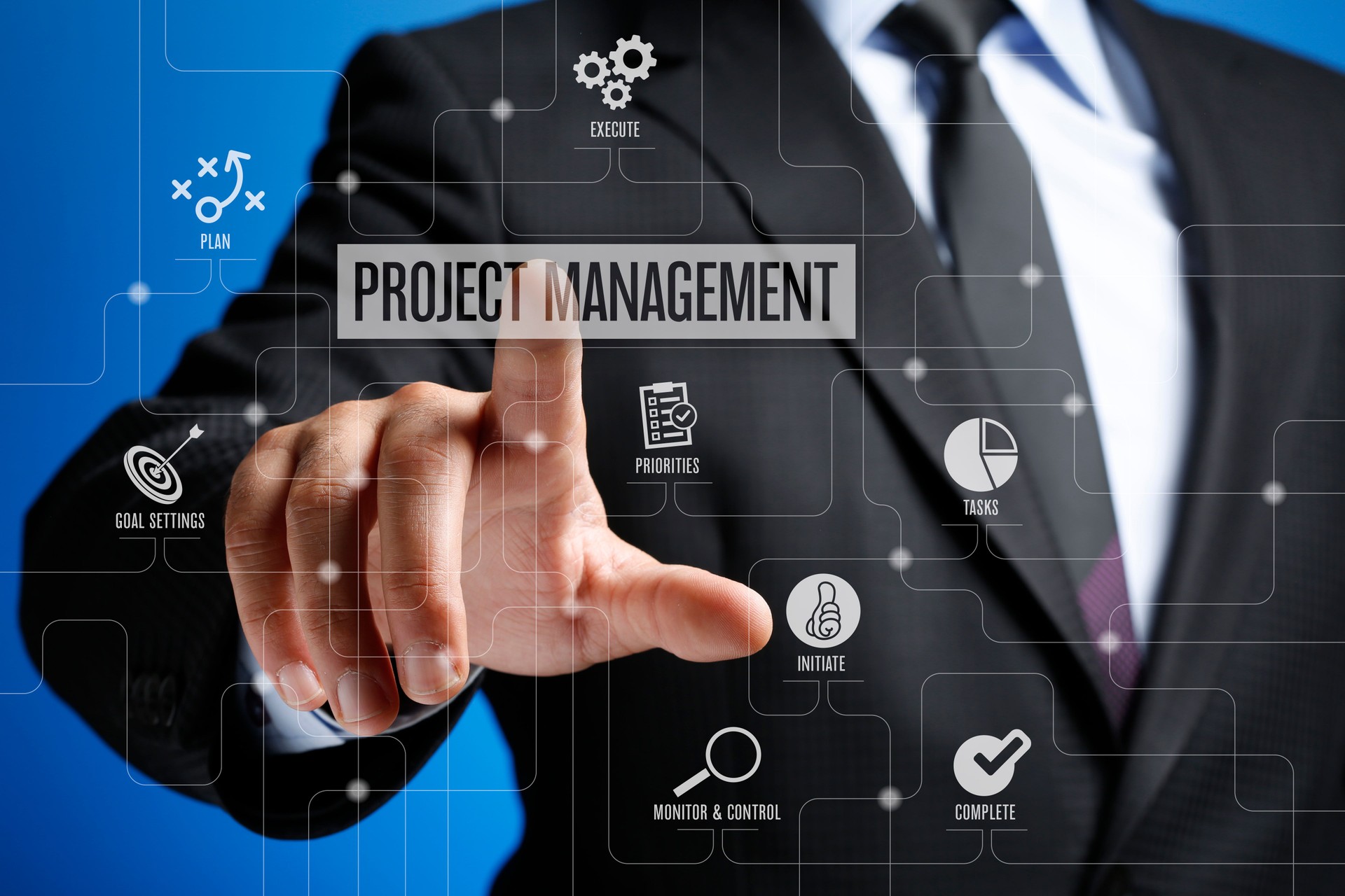 Project Management Concept on Interface Touch Screen